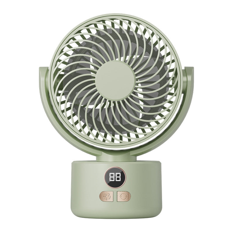 Portable Rechargeable Desktop Fan with LED Display, Quiet USB Table Fan, Adjustable Angle for Home & Office