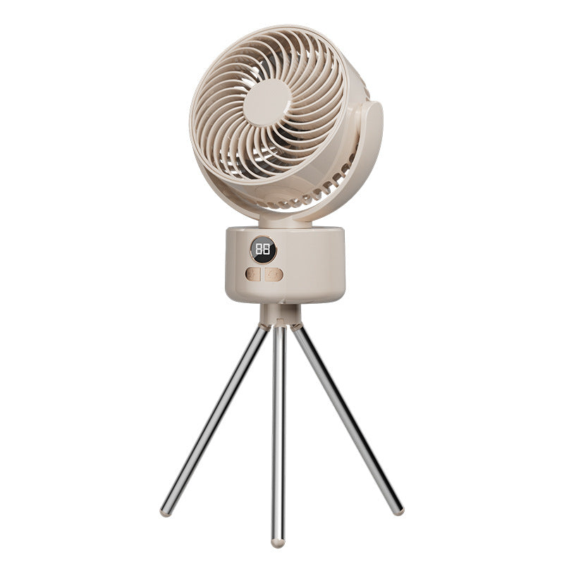 Portable Rechargeable Desktop Fan with LED Display, Quiet USB Table Fan, Adjustable Angle for Home & Office