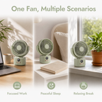 Portable Rechargeable Desktop Fan with LED Display, Quiet USB Table Fan, Adjustable Angle for Home & Office