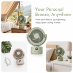 Portable Rechargeable Desktop Fan with LED Display, Quiet USB Table Fan, Adjustable Angle for Home & Office