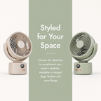 Portable Rechargeable Desktop Fan with LED Display, Quiet USB Table Fan, Adjustable Angle for Home & Office