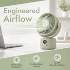 Portable Rechargeable Desktop Fan with LED Display, Quiet USB Table Fan, Adjustable Angle for Home & Office