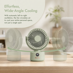 Portable Rechargeable Desktop Fan with LED Display, Quiet USB Table Fan, Adjustable Angle for Home & Office