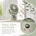 Portable Rechargeable Desktop Fan with LED Display, Quiet USB Table Fan, Adjustable Angle for Home & Office