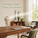 Portable Rechargeable Desktop Fan with LED Display, Quiet USB Table Fan, Adjustable Angle for Home & Office